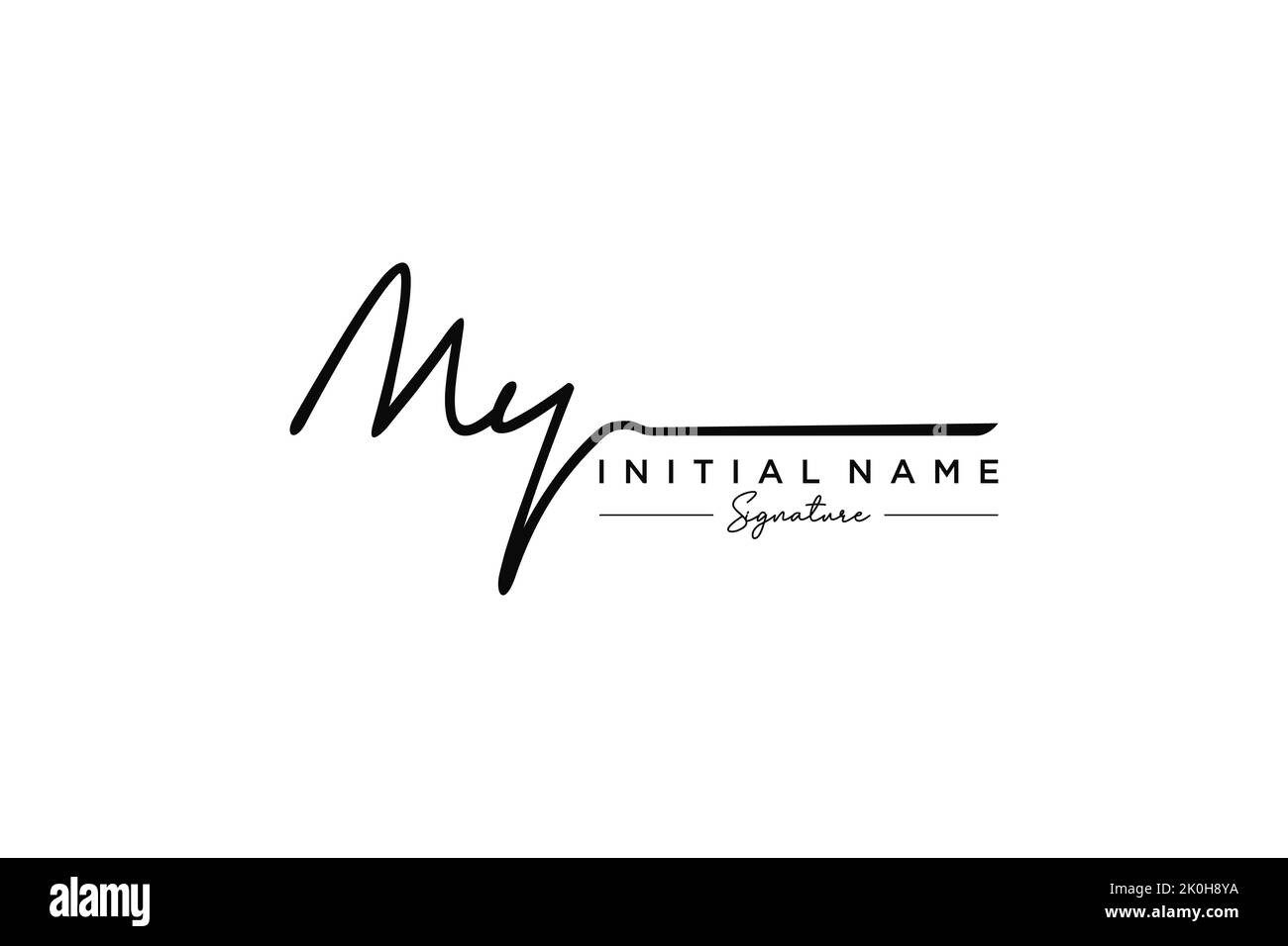MY signature logo template vector. Hand drawn Calligraphy lettering Vector illustration. Stock Vector