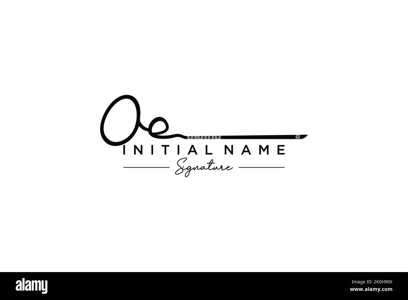 OE signature logo template vector. Hand drawn Calligraphy lettering Vector illustration. Stock Vector