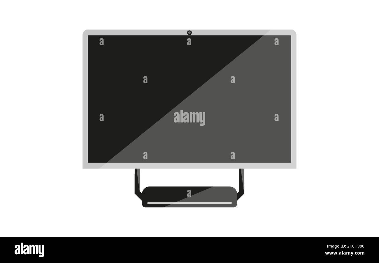 Computer monitor universal all in one pc monoblock black flat. Front