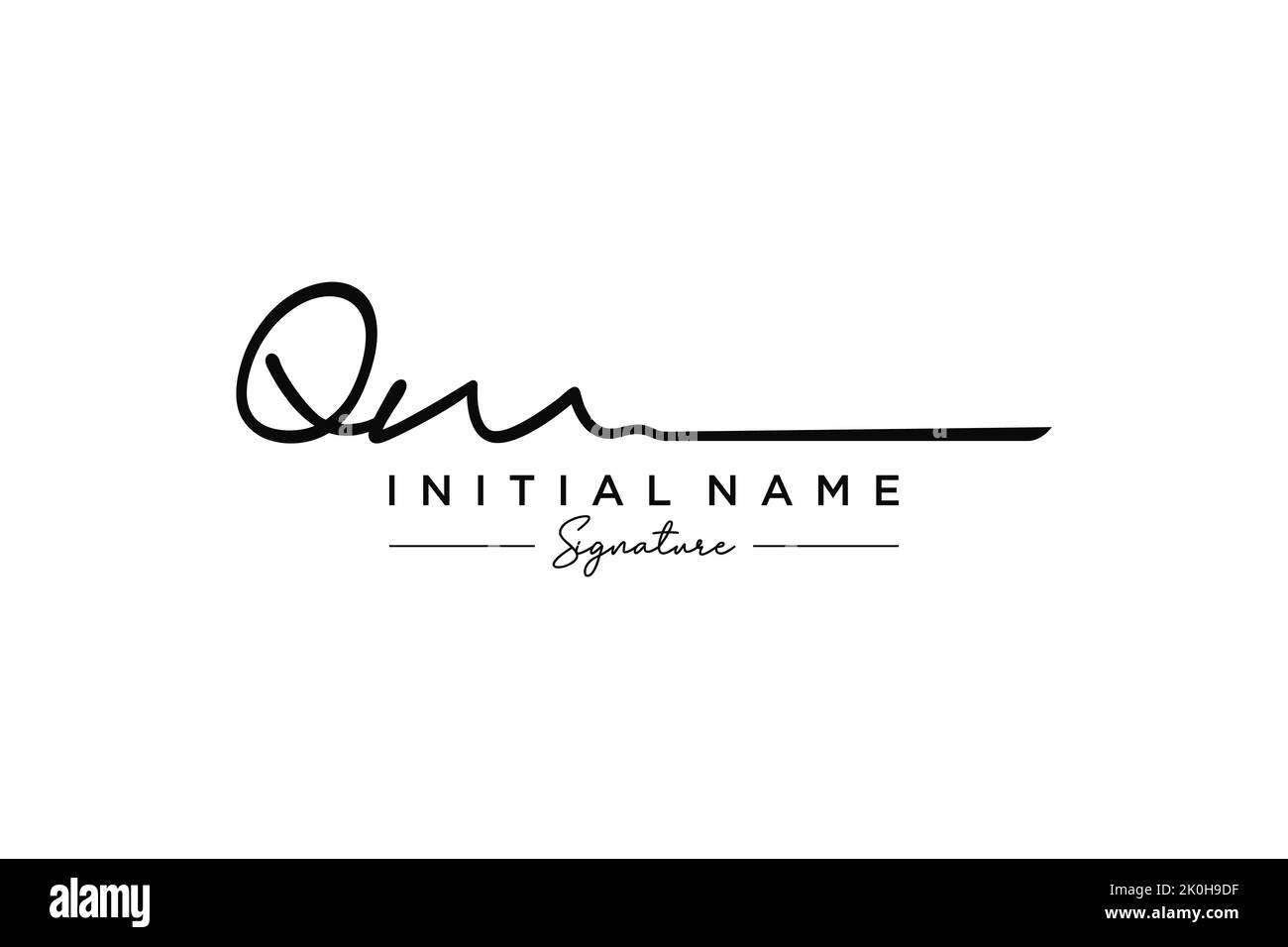 QM signature logo template vector. Hand drawn Calligraphy lettering Vector illustration. Stock Vector