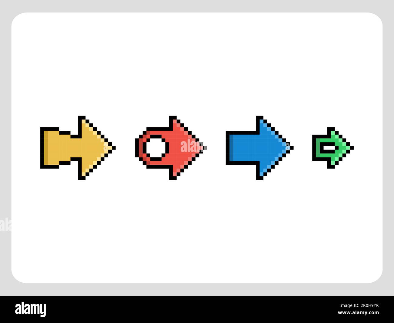 Arrow Pixel Collection Vector Illustration For 8 bit Game Assets Stock 