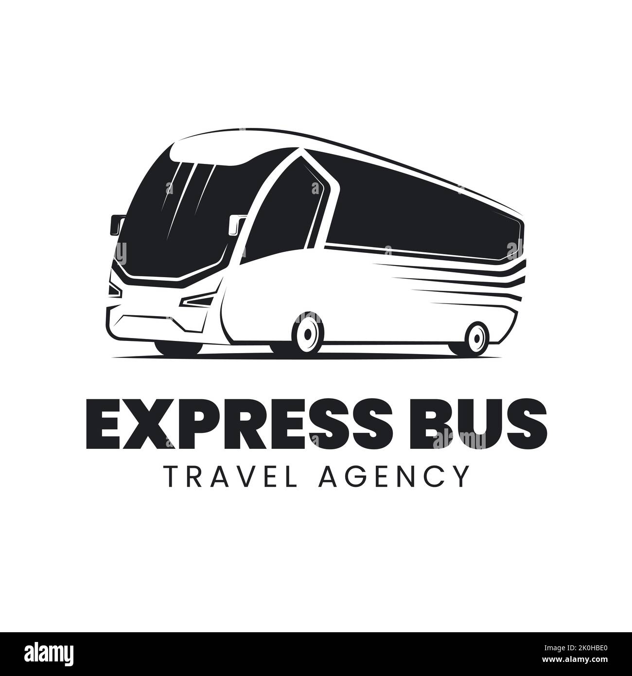 Express bus travel agency logo illustration on light background Stock