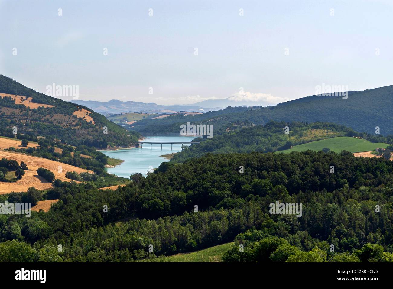 View of Lake Cingoli, Apiro, Marche, Italy, Europe Stock Photo