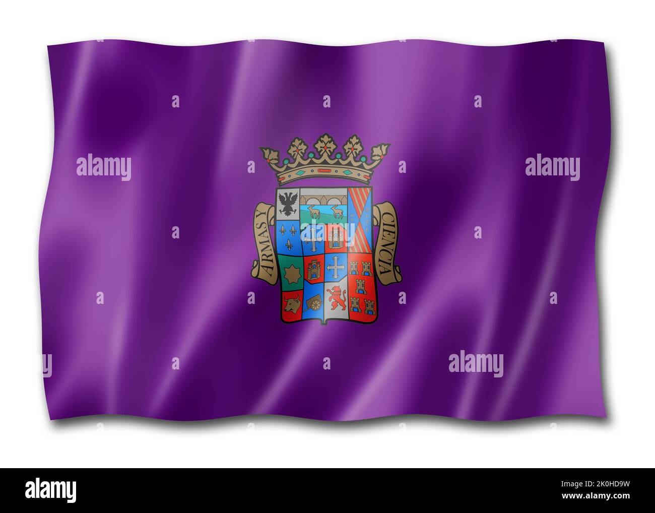 Palencia Province Flag, Spain Waving Banner Collection. 3d Illustration 