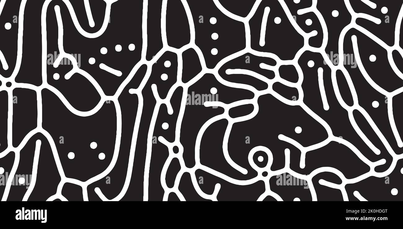 Abstract organic seamless pattern in black and white Stock Vector Image ...