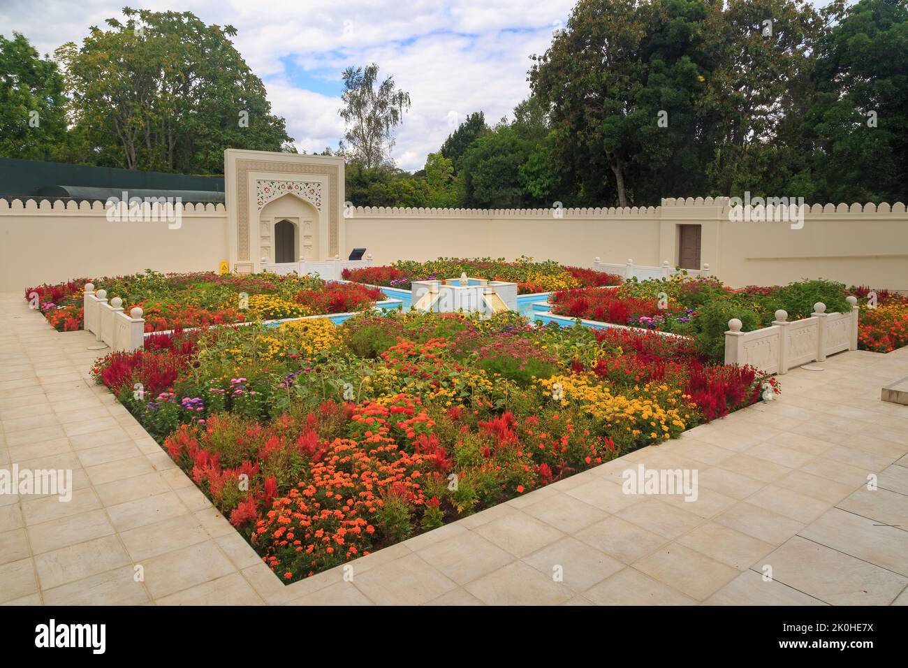 The Indian Char Bagh garden in Hamilton Gardens park, Hamilton, New Zealand Stock Photo