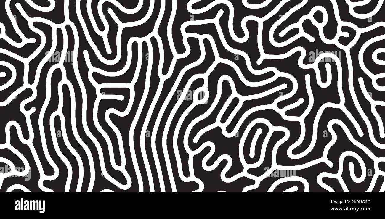 Abstract organic seamless pattern in black and white Stock Vector Image ...