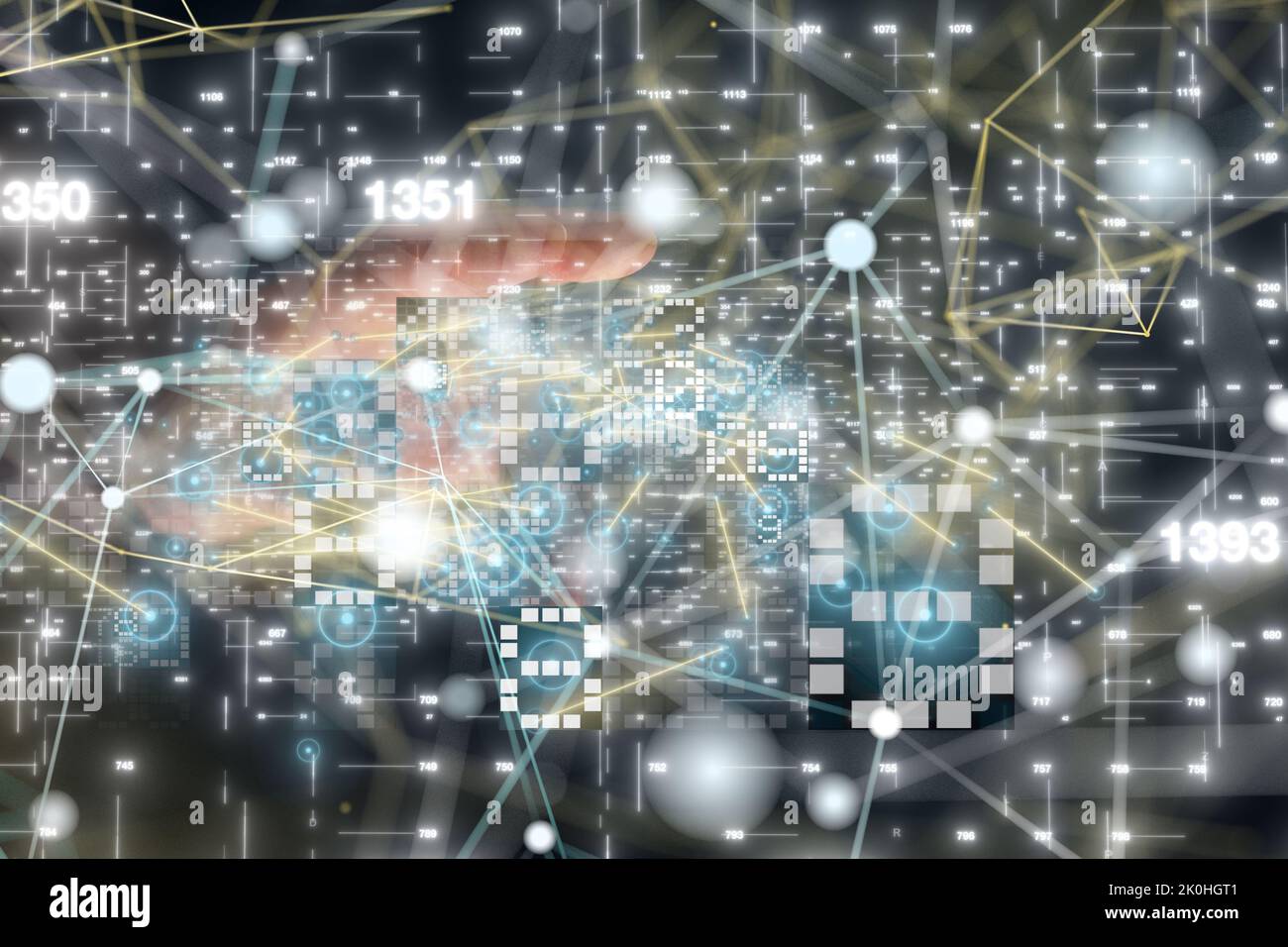 A 3d illustration of technology background with a big data concept ...