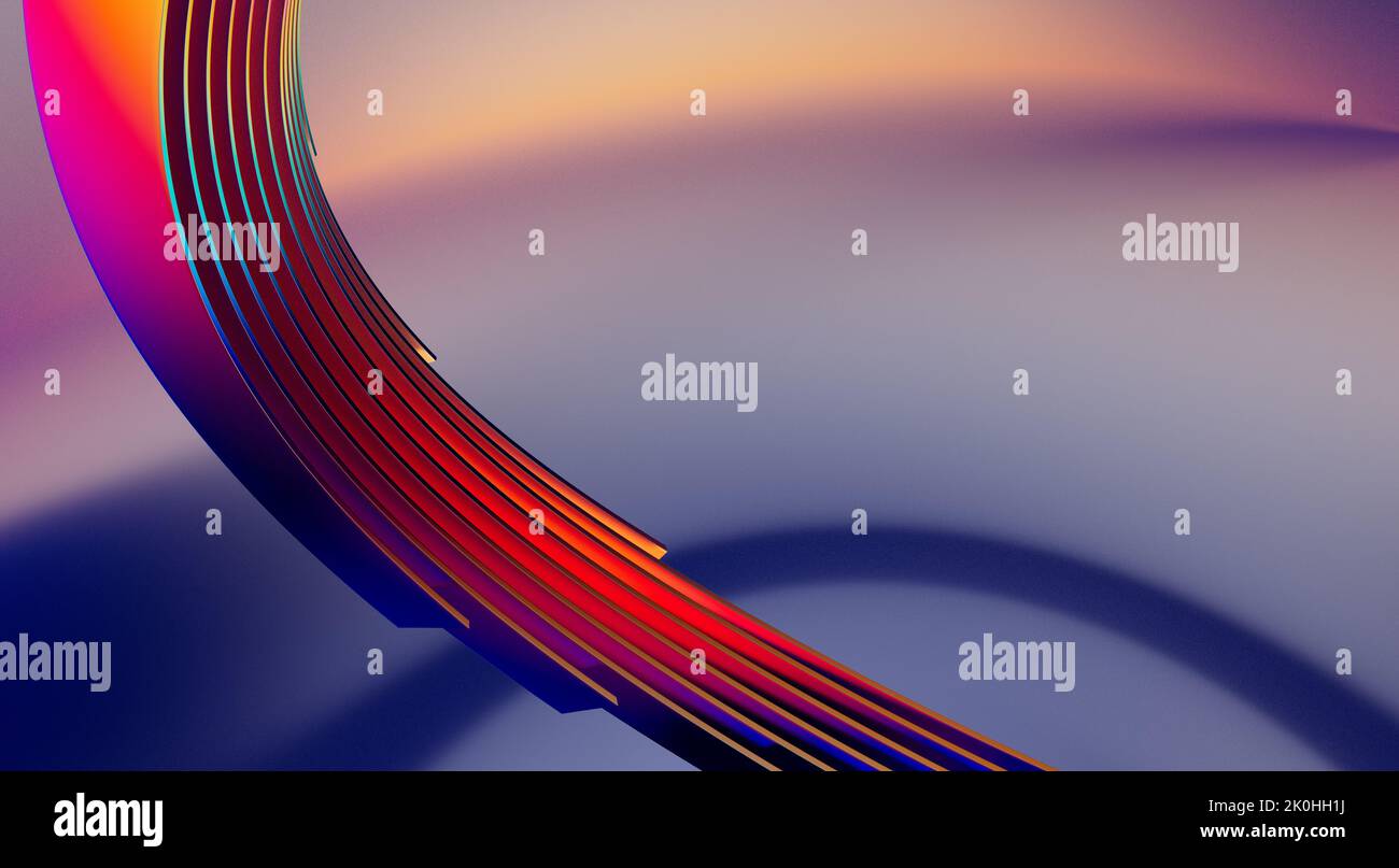 A 3D rendering of abstract background of colorful twisted shapes in ...