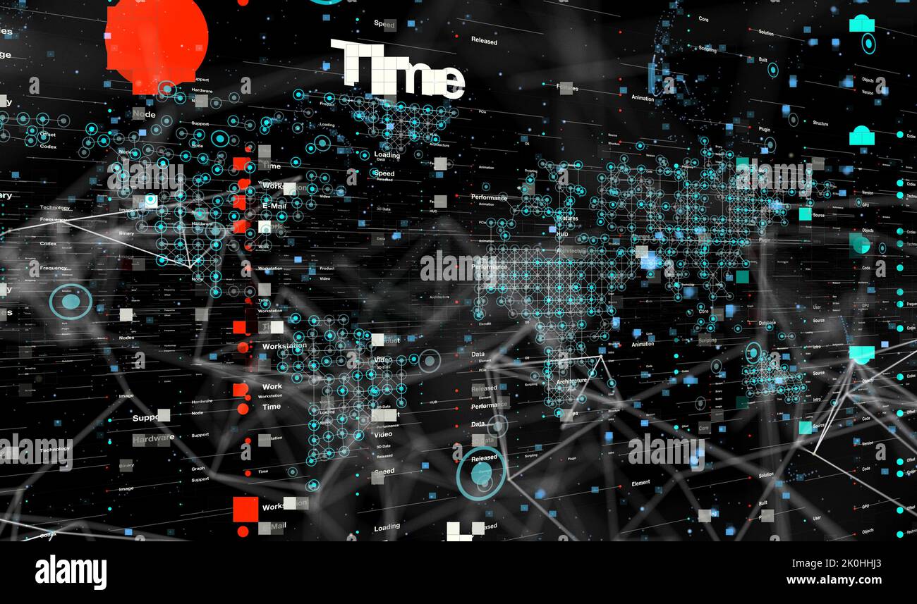 The 3D render of a neural network in a cyberspace Stock Photo - Alamy