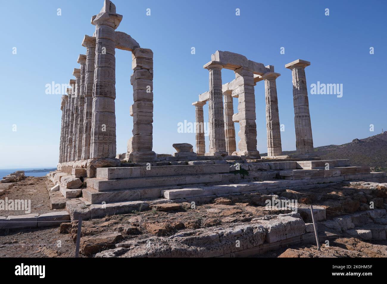 The temple of Poseidon at Cape Sounion Attica, Greece Stock Photo - Alamy