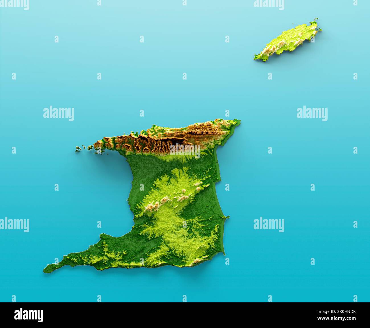 A 3d illustration of the trinidad and tobago map stock photos stock