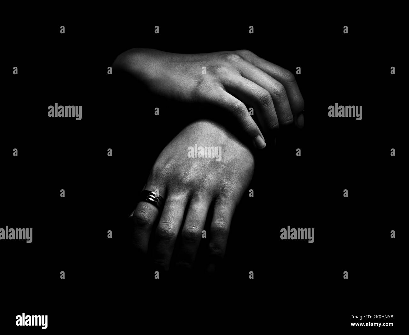 Close up hands shot Black and White Stock Photos & Images - Alamy