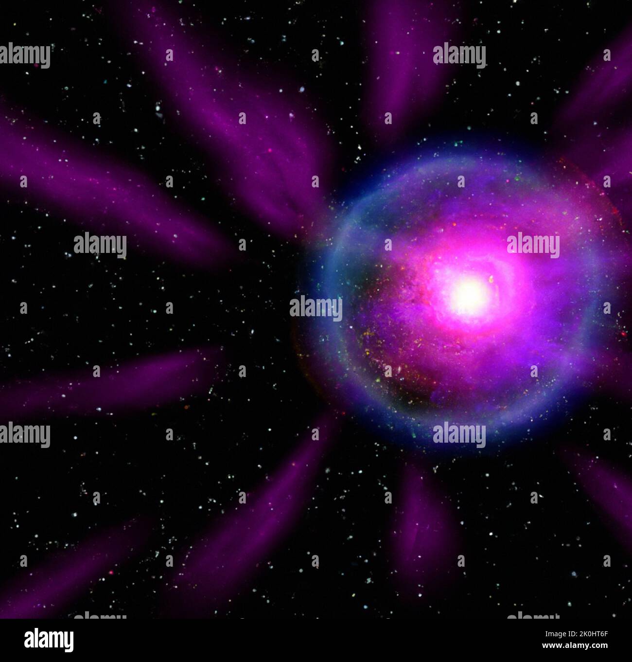 Supernova Sign An illustration of a supernova at night Stock Photo - Alamy