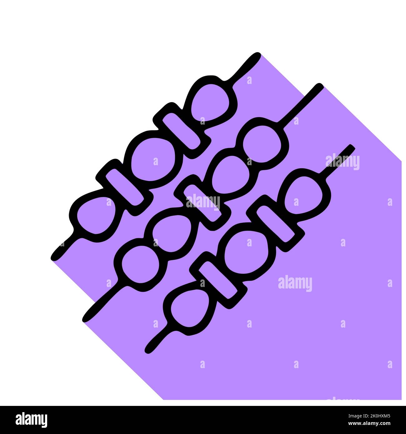 Barbecue flat line icon. Vector thin sign of bbq, caucasian cafe logo