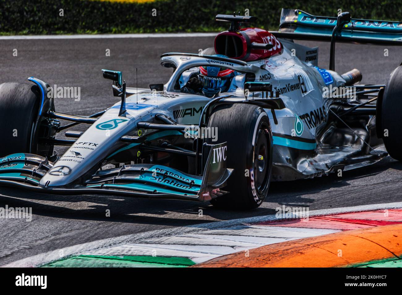 MONZA, Italy, 09 September 2022; #63, George RUSSEL, GBR, Mercedes AMG F1 Team, Mercedes-AMG F1 W13 E Performance, during Formula One, F1, Italian Gra Stock Photo