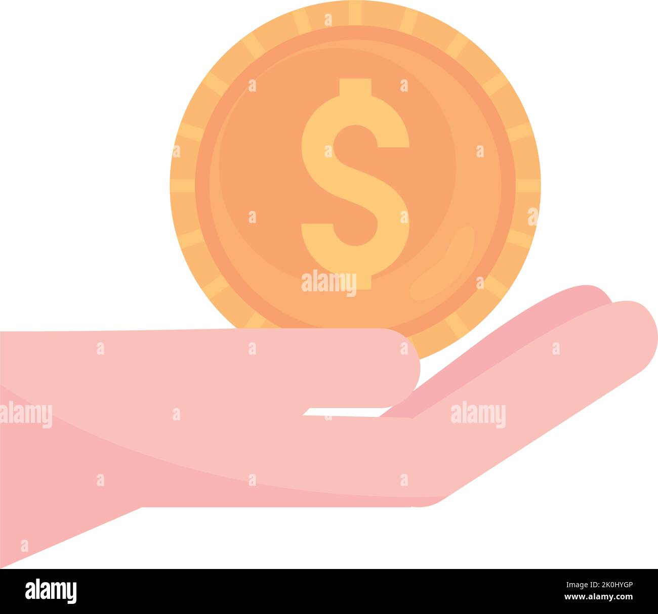 hand with coin Stock Vector
