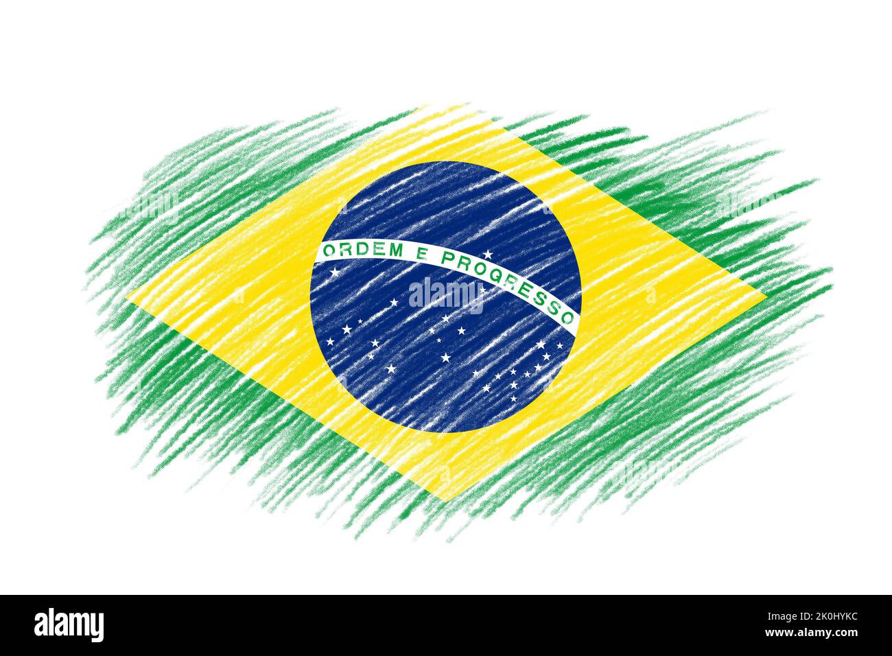 3D Flag of Brazil on vintage style brush background Stock Photo - Alamy