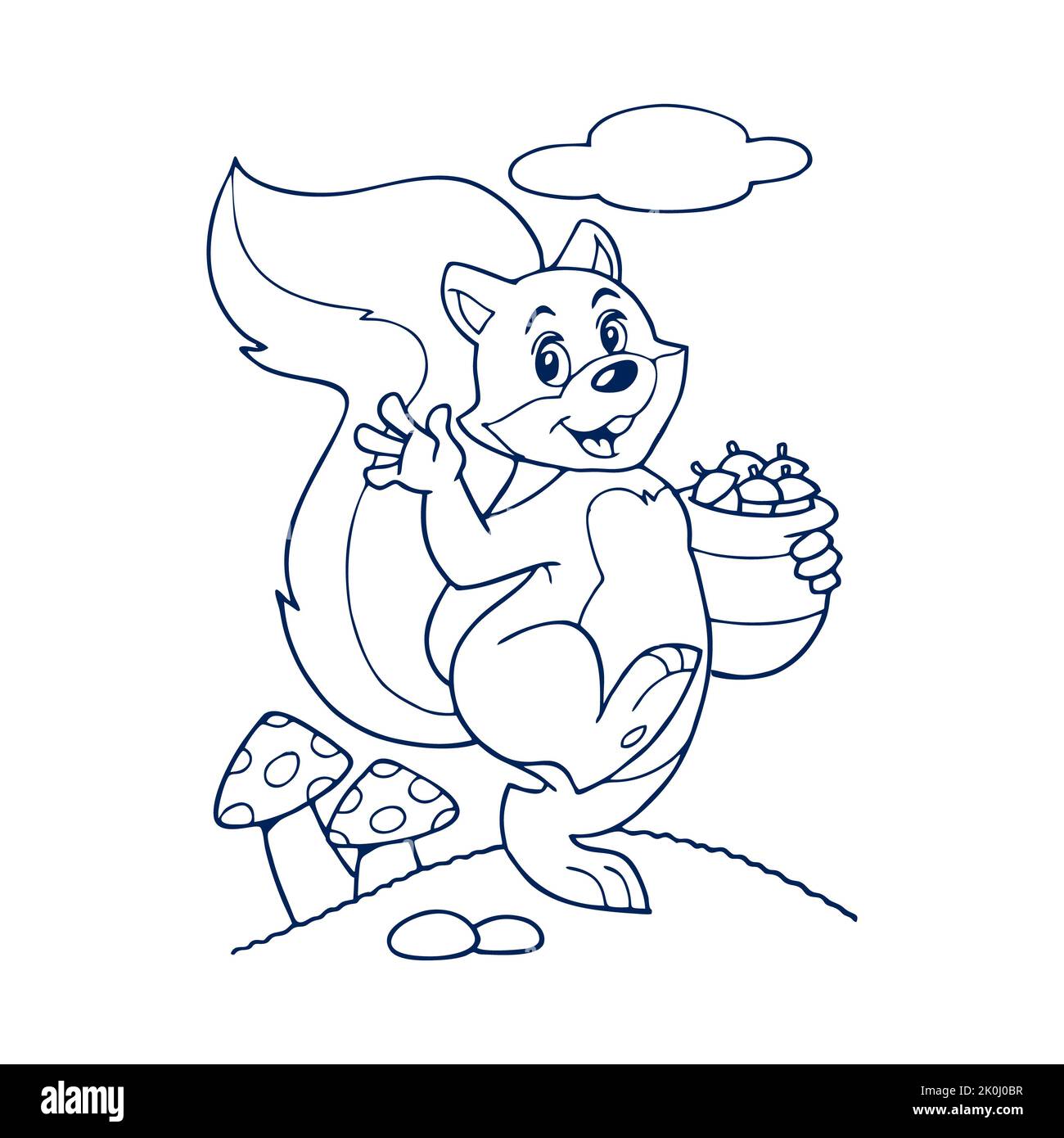 Squirrel vector line drawing hi-res stock photography and images - Alamy
