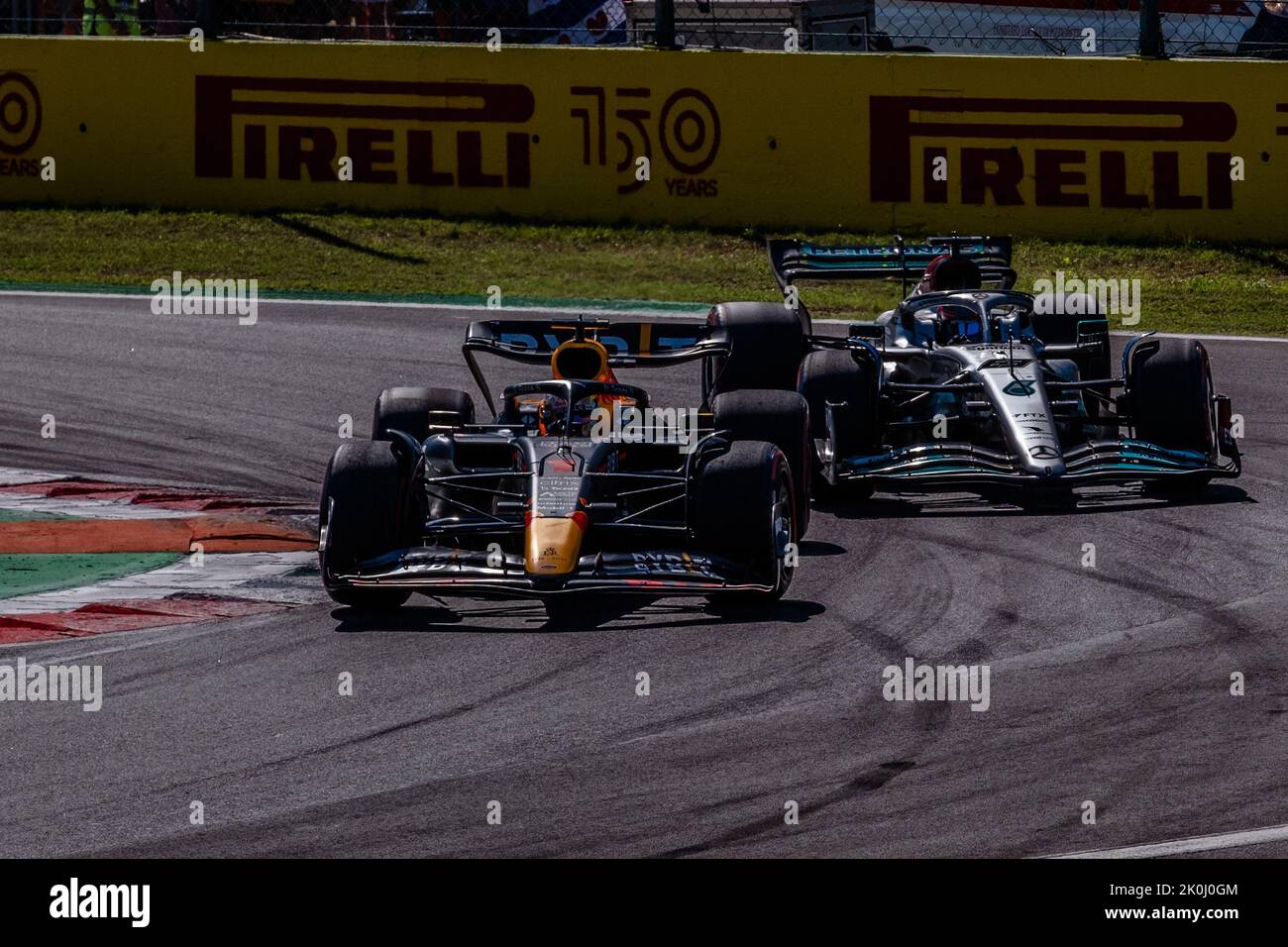 MONZA, Italy, 11 September 2022; #1, Max VERSTAPPEN, NDL, Oracle Red Bull Racing RB18 Honda, during Formula One, F1, Italian Grand Prix, Grosser Preis Stock Photo