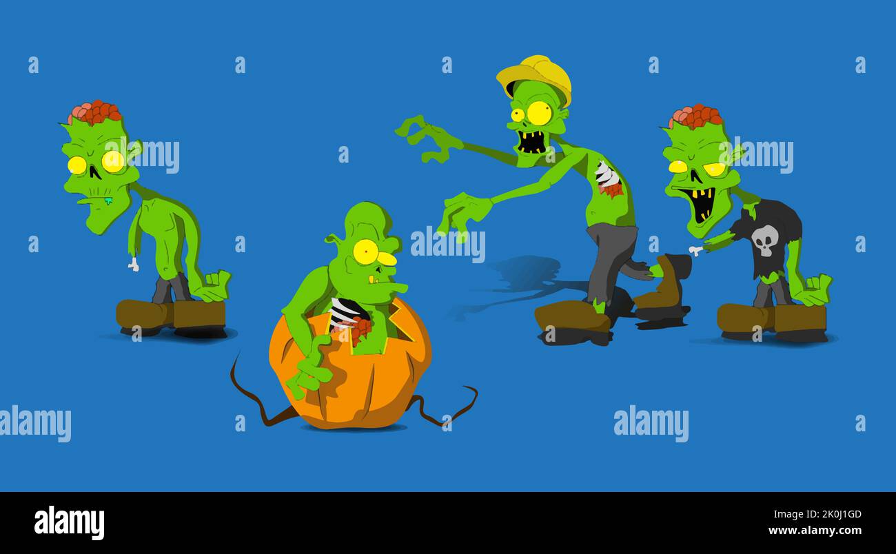 abstract zombies to corel for halloween pack Stock Vector Image & Art ...
