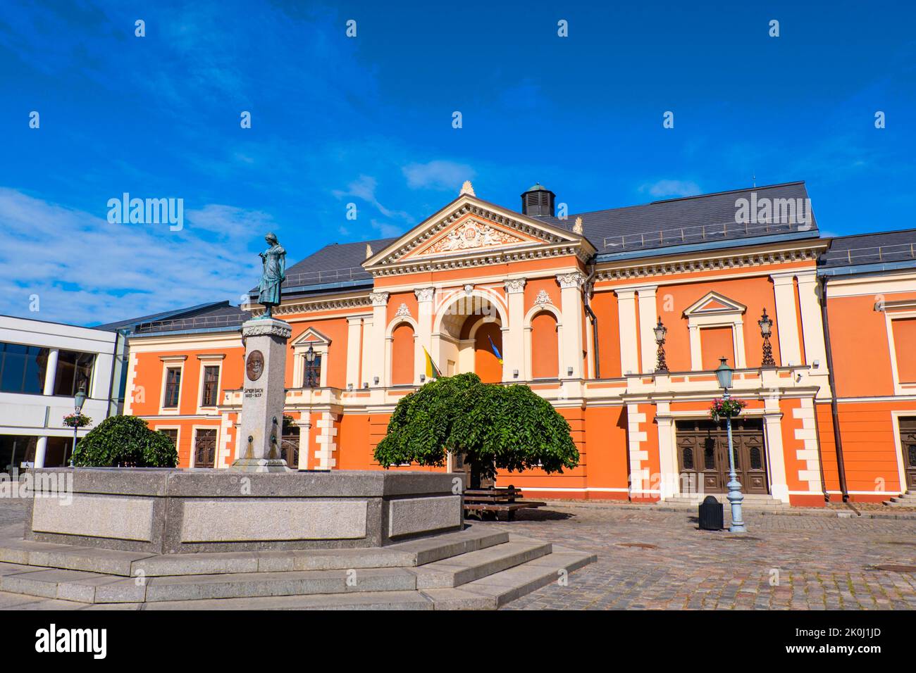 Klaipėdos dramos teatras, drama theatre, Teatro aikštė, Theatre square, old town, Klaipeda, Lithuania Stock Photo