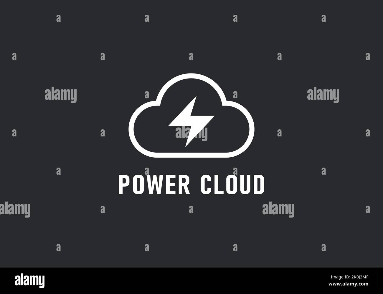 Cloud computing with Flash thunderbolt Logo design vector template Stock Vector