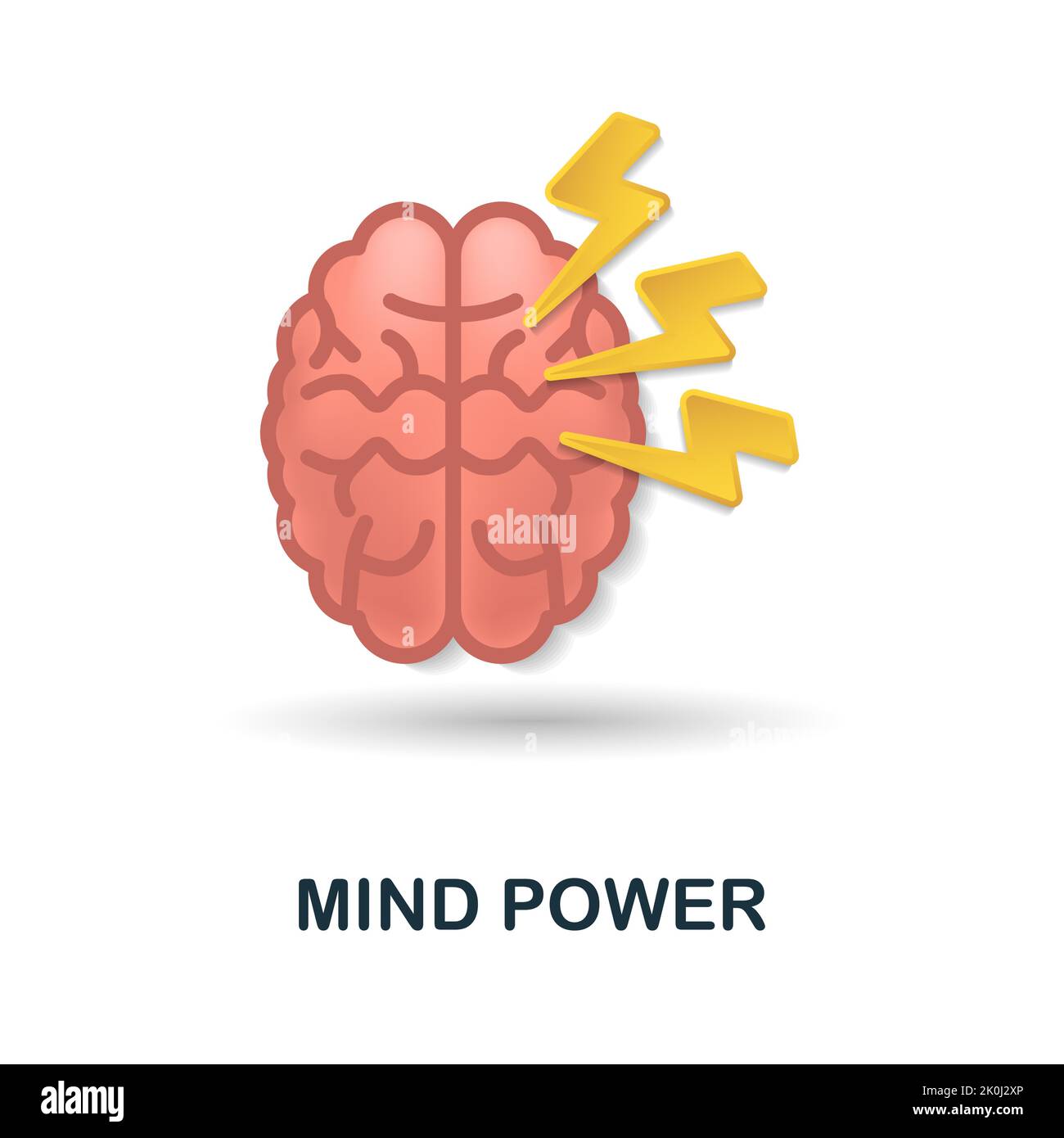 Mind Power icon. 3d illustration from brain procces collection. Creative Mind Power 3d icon for web design, templates, infographics and more Stock Vector