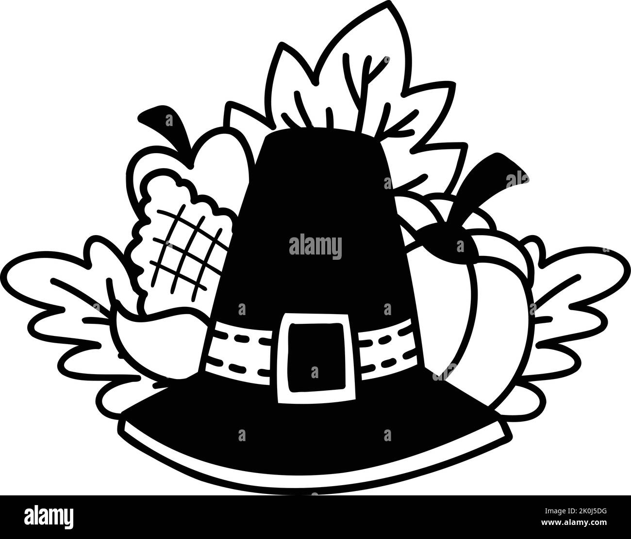 Hand Drawn thanksgiving hat illustration isolated on background Stock ...