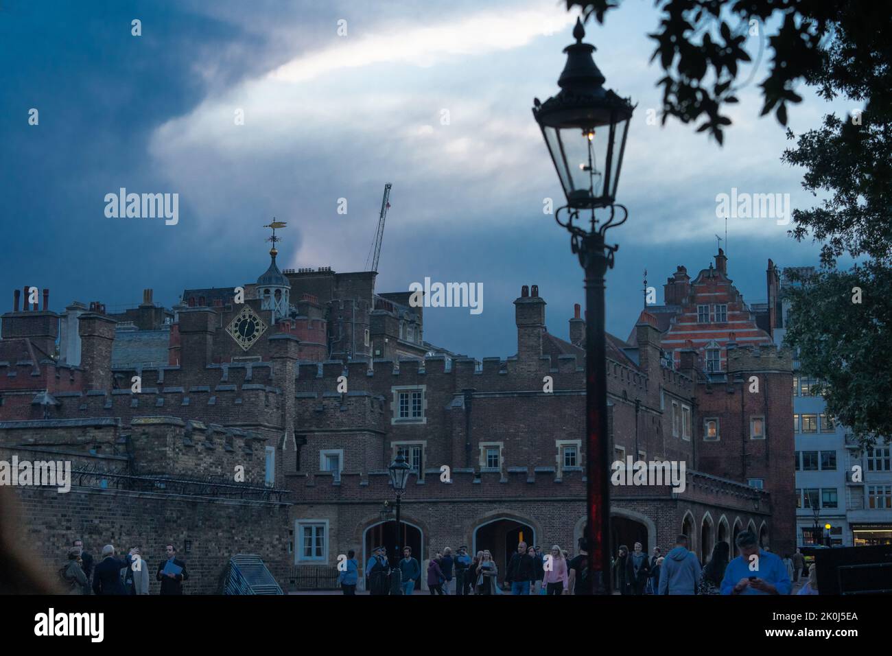 St James's Palace is the most senior royal palace in the United Kingdom. It is the monarch's royal court and is located in the City of Westminster. Stock Photo