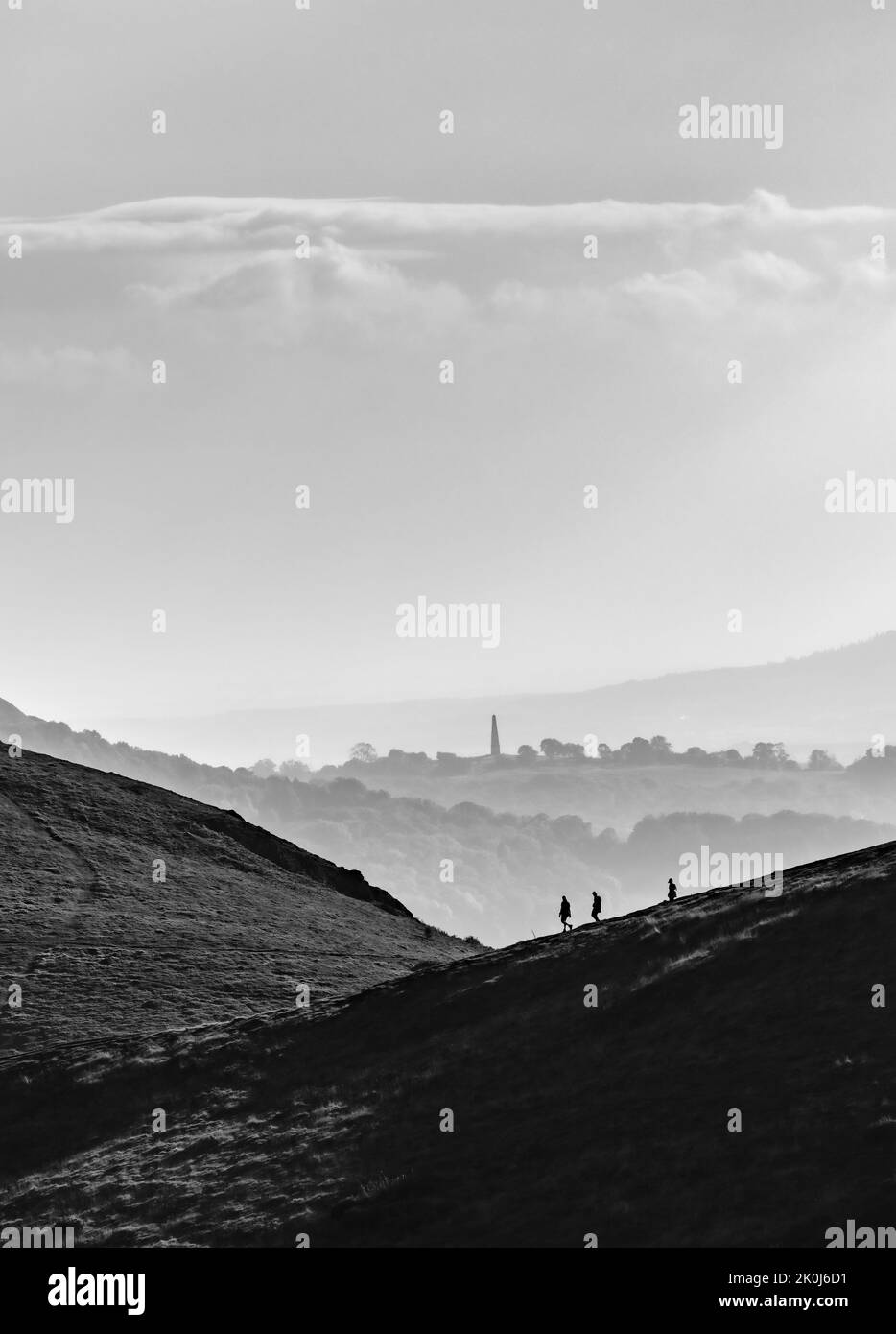 The Obelisk at Eastnor from North Hill in the Malvern Hills Stock Photo