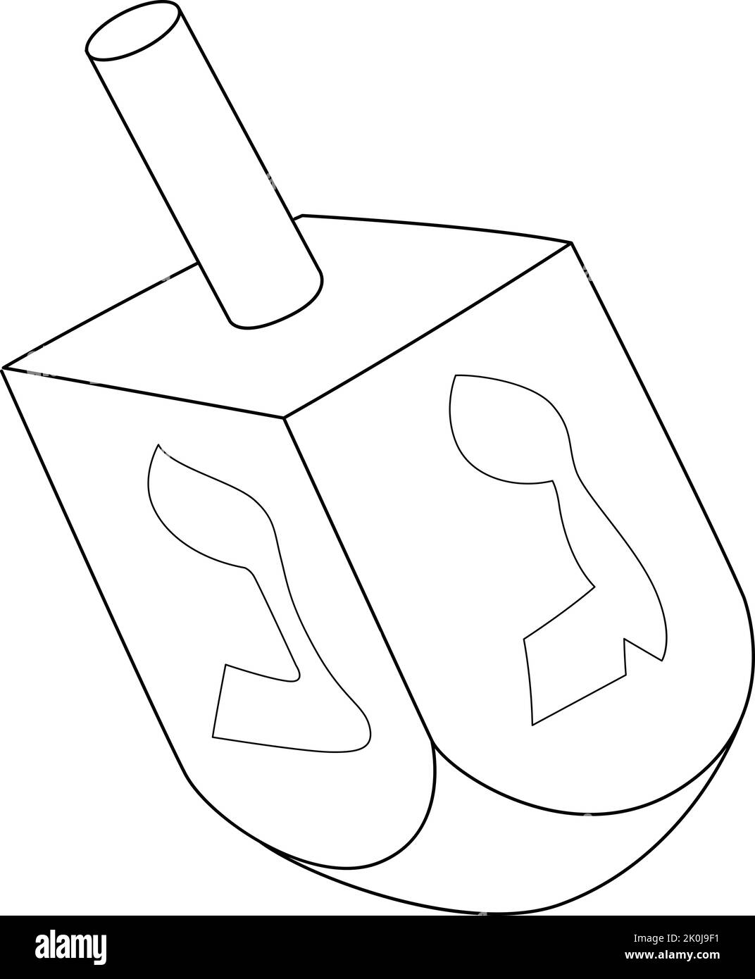 Dreidel Coloring Pages - Hanukkah Dreidel Isolated Coloring Page For Kids 2K0J9F1 