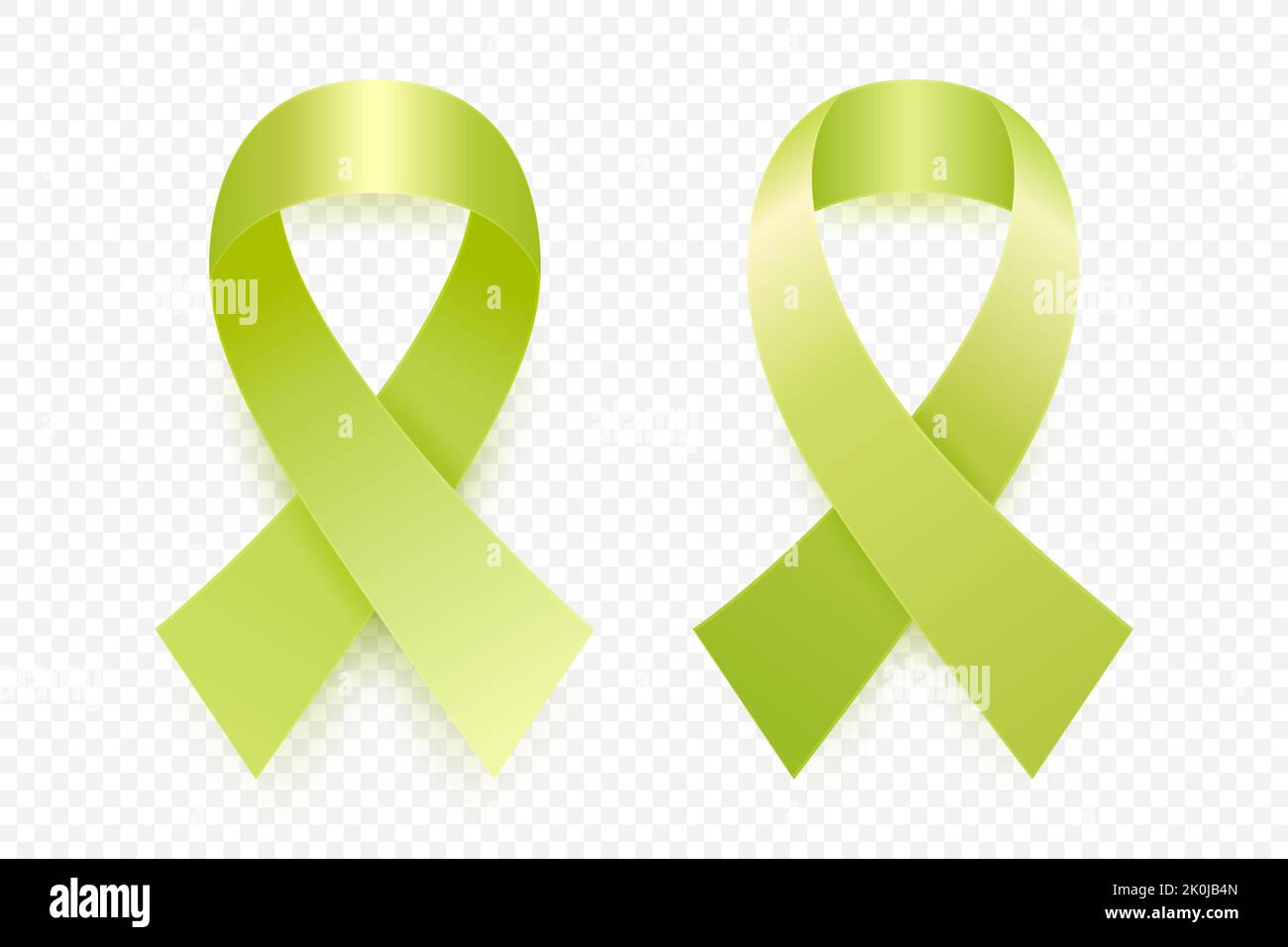 Lime green ribbon awareness Royalty Free Vector Image