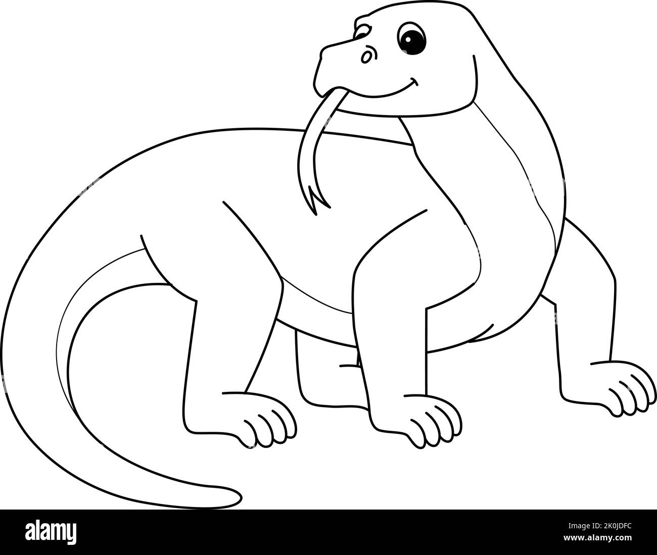 Komodo Dragon Animal Isolated Coloring Page Stock Vector Image & Art ...