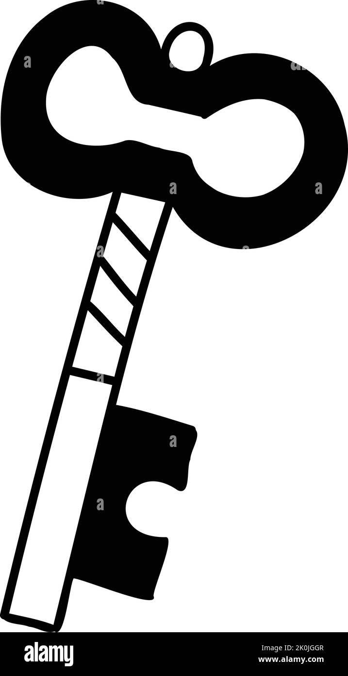 Hand Drawn vintage keys illustration isolated on background Stock