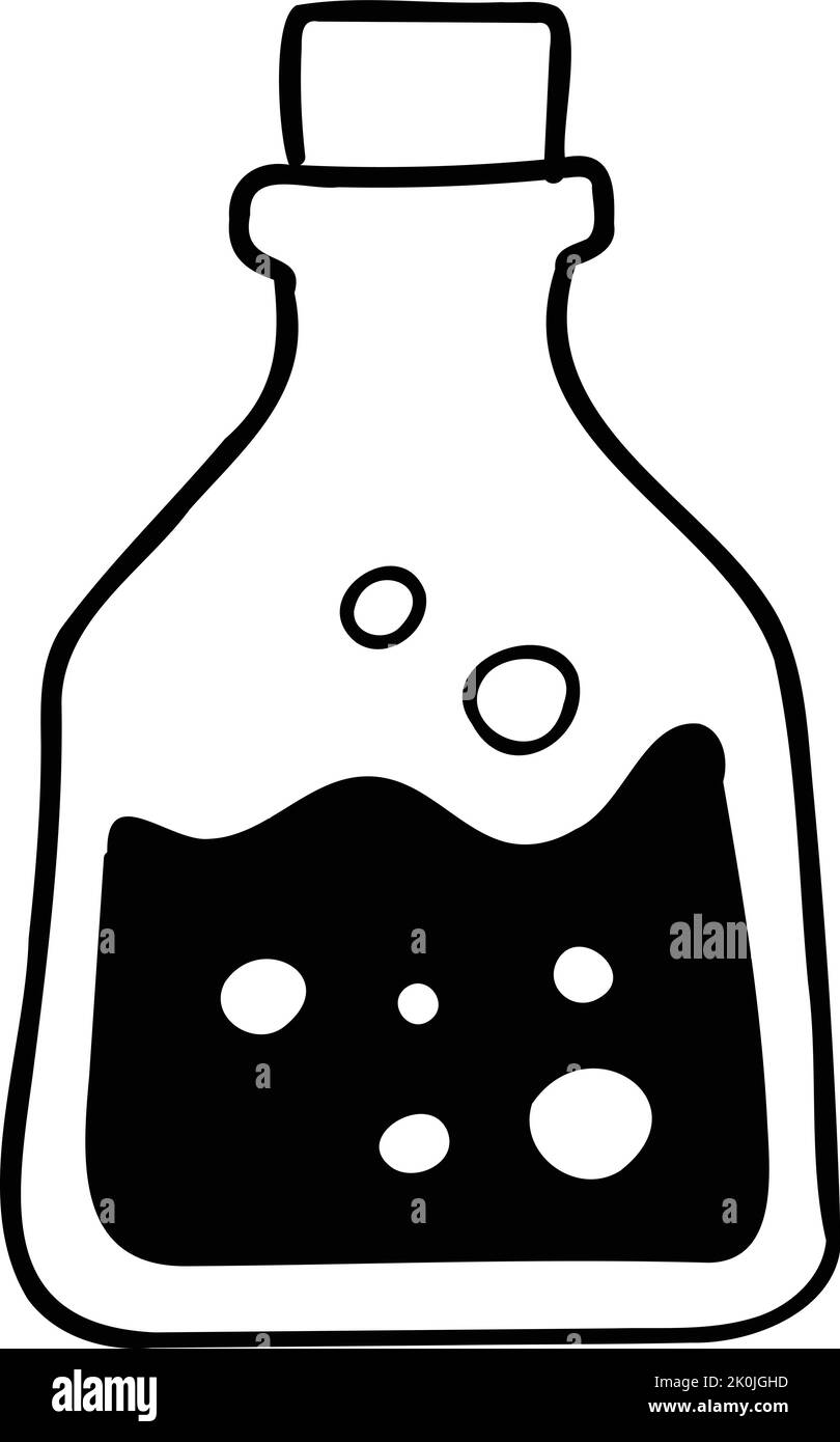 Cartoon potion bottle Black and White Stock Photos & Images - Alamy