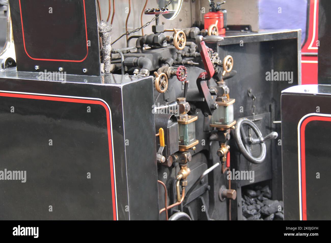 The Controls on the Footplate of a Steam Engine Train Stock Photo Alamy