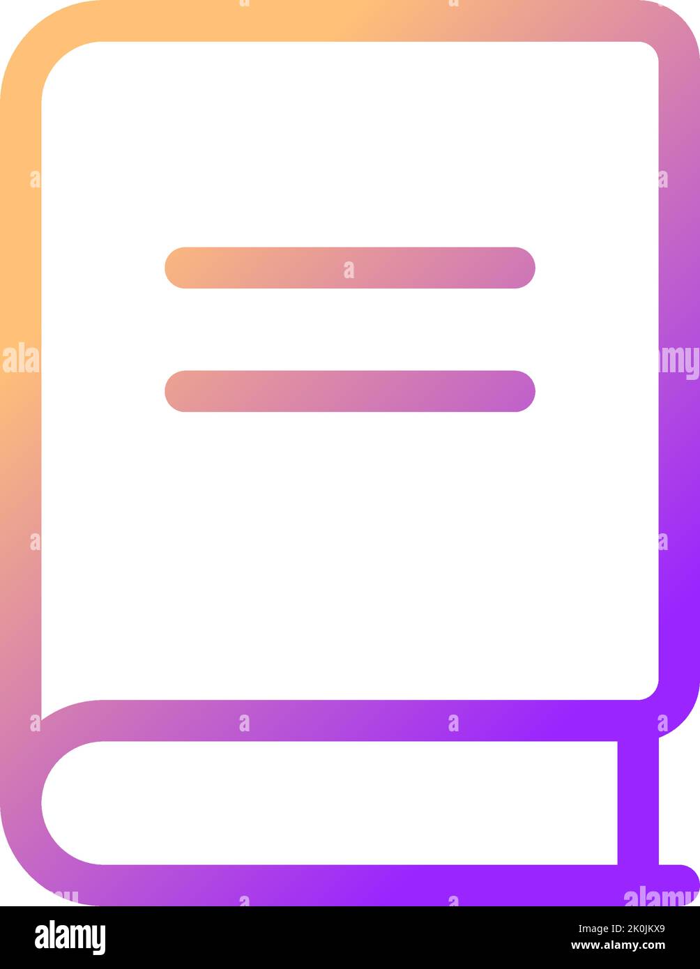 Closed book pixel perfect gradient linear ui icon Stock Vector