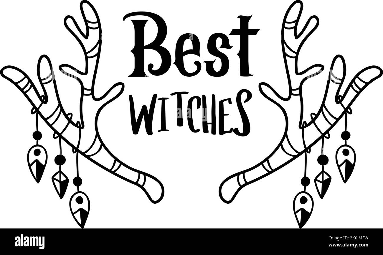 Best witches lettering illustration isolated on background Stock Vector ...