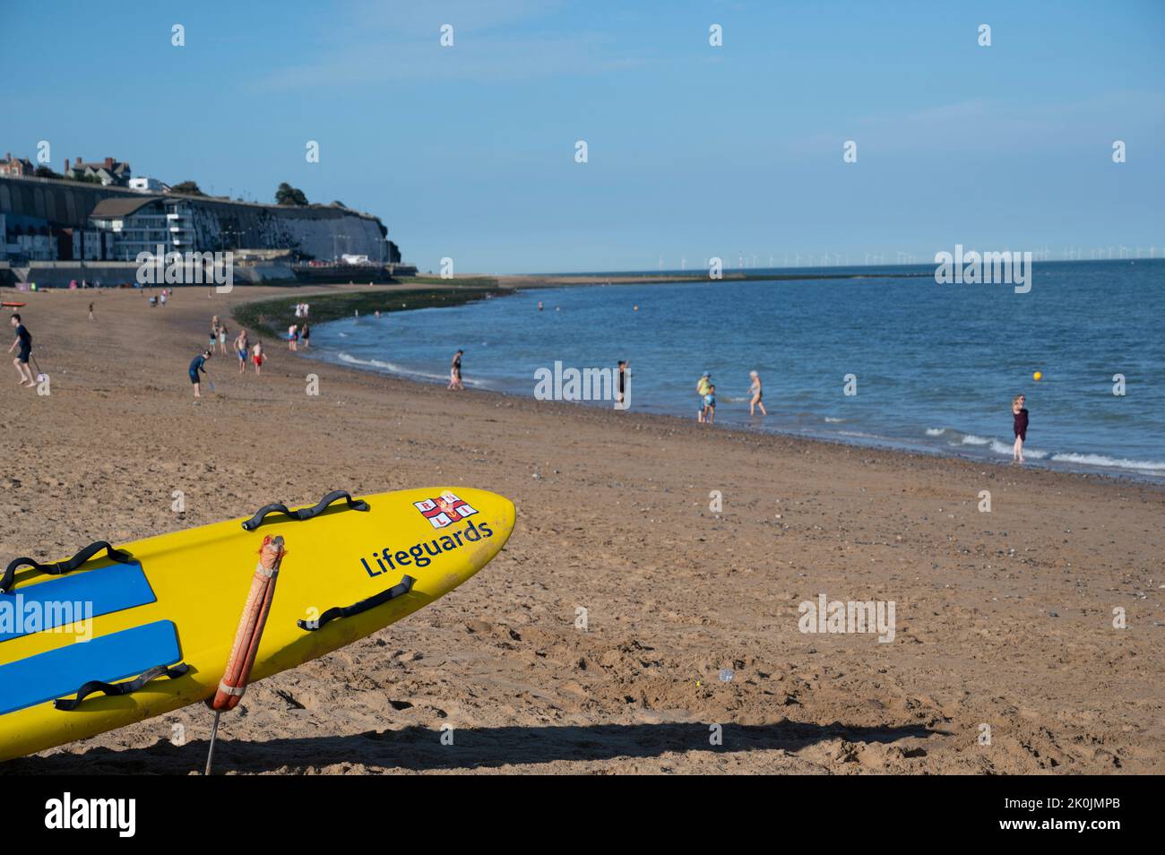 Ramsgate, Kent. Beach. Lifeguard station on the beach. Stock Photo