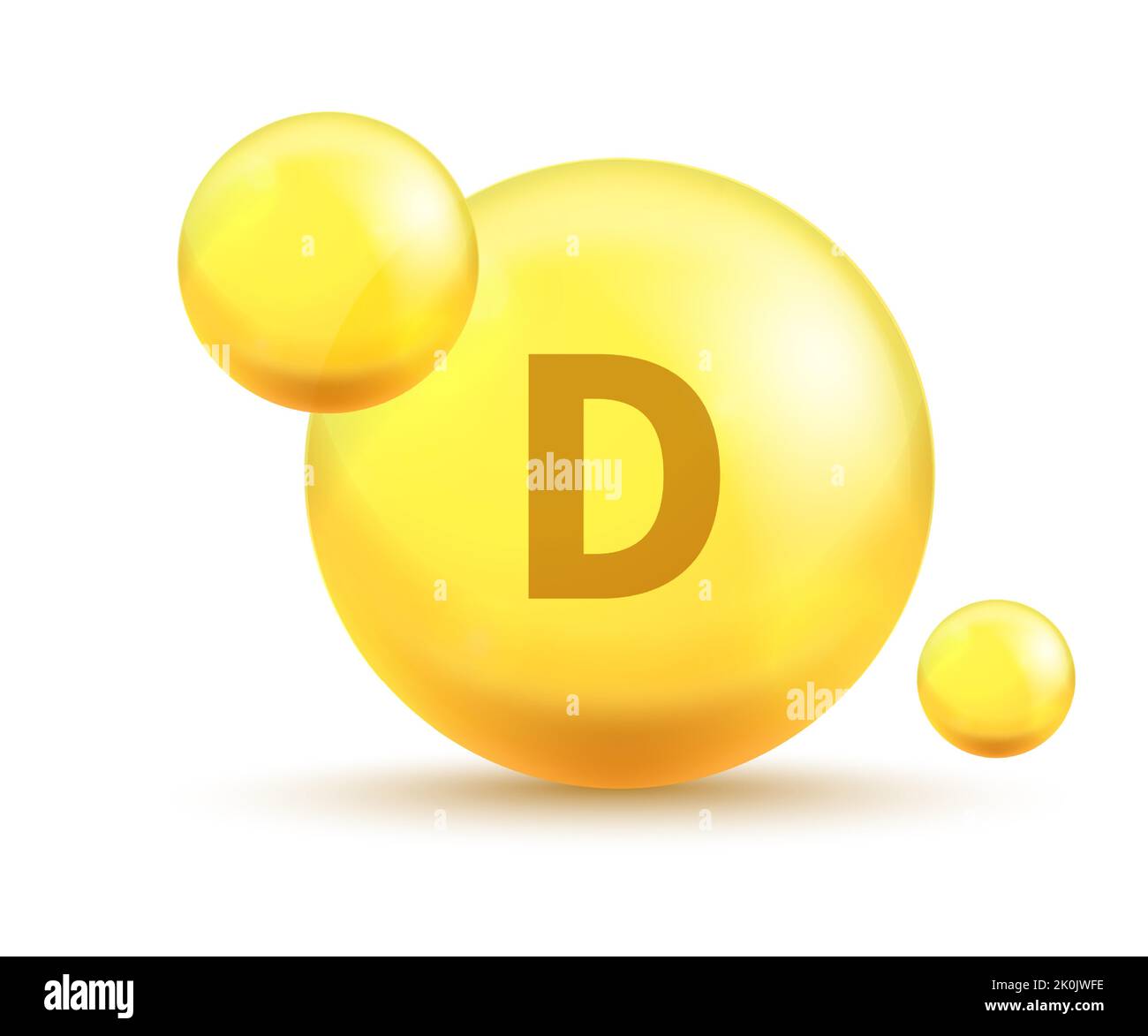 Vitamin golden capsules. Realistic 3d gold bubbles. Vector multivitamin