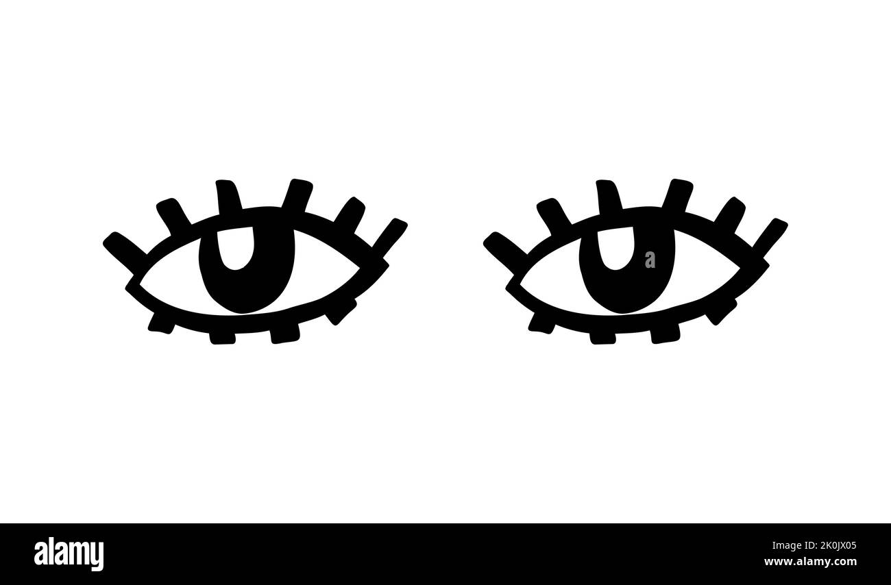 Crazy eyes. Doodle open eye. Abstract hand drawn fun geometric