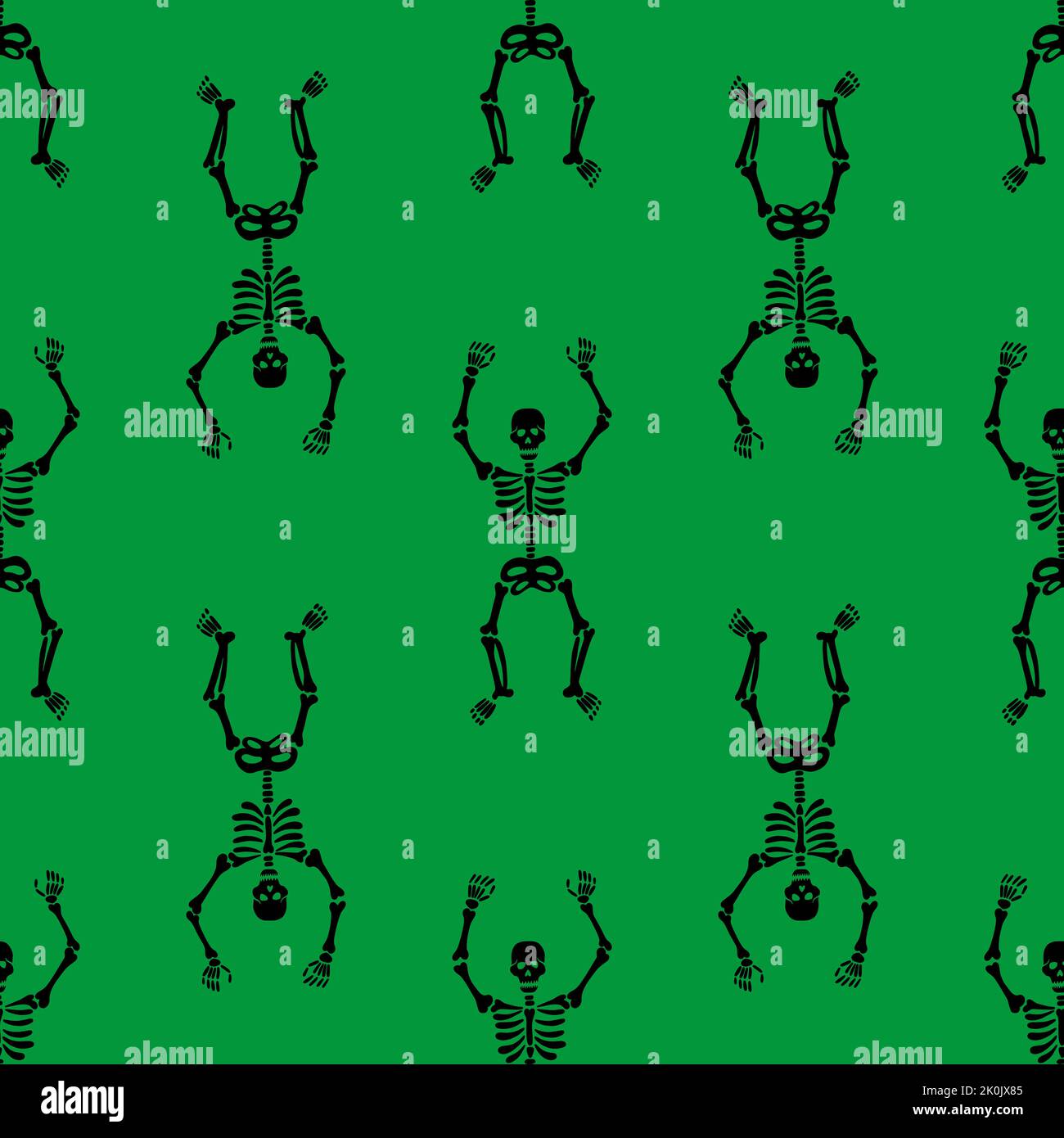 pattern of skeletons on a green background Stock Vector Image & Art Alamy