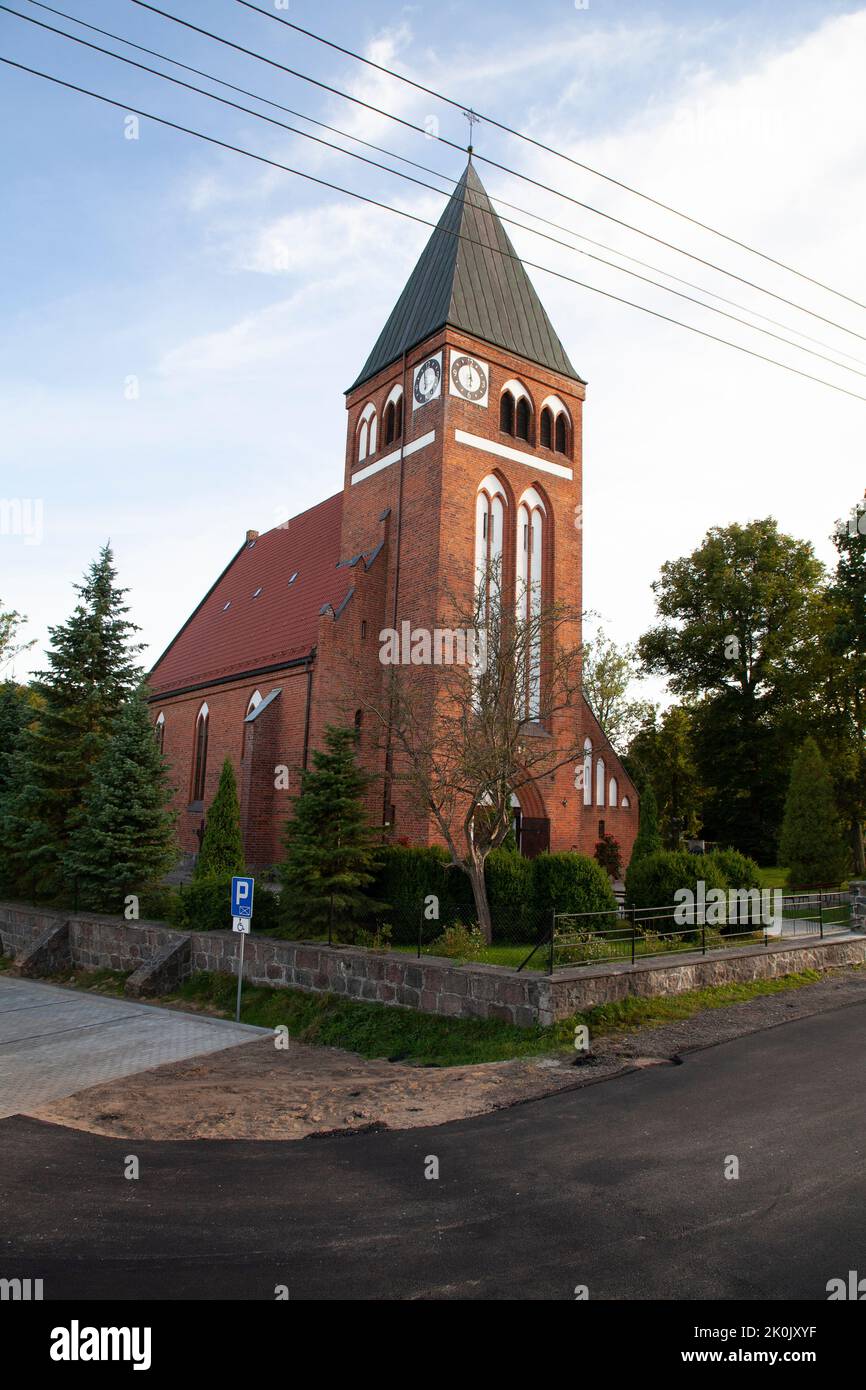 Church of Our Lady of the Rosary in Przywidz - Kościół Matki Bożej Królowej Różańca Świętego w Przywidzu Stock Photo