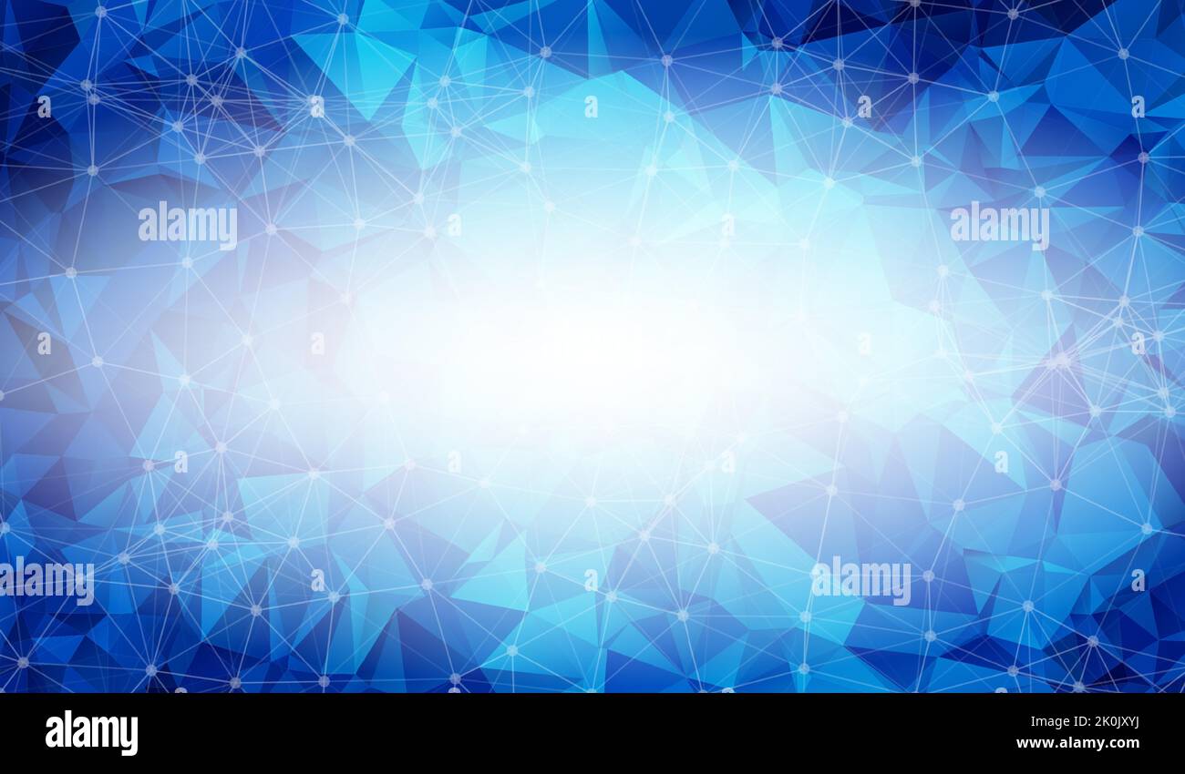 Geometric Dark Blue Polygonal background molecule and communication ...
