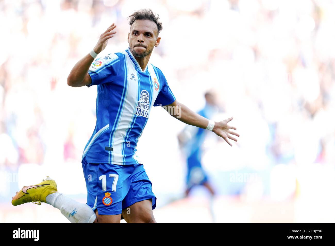 Martin Braithwaite of RCD Espanyol celebrates after scoring goal during ...