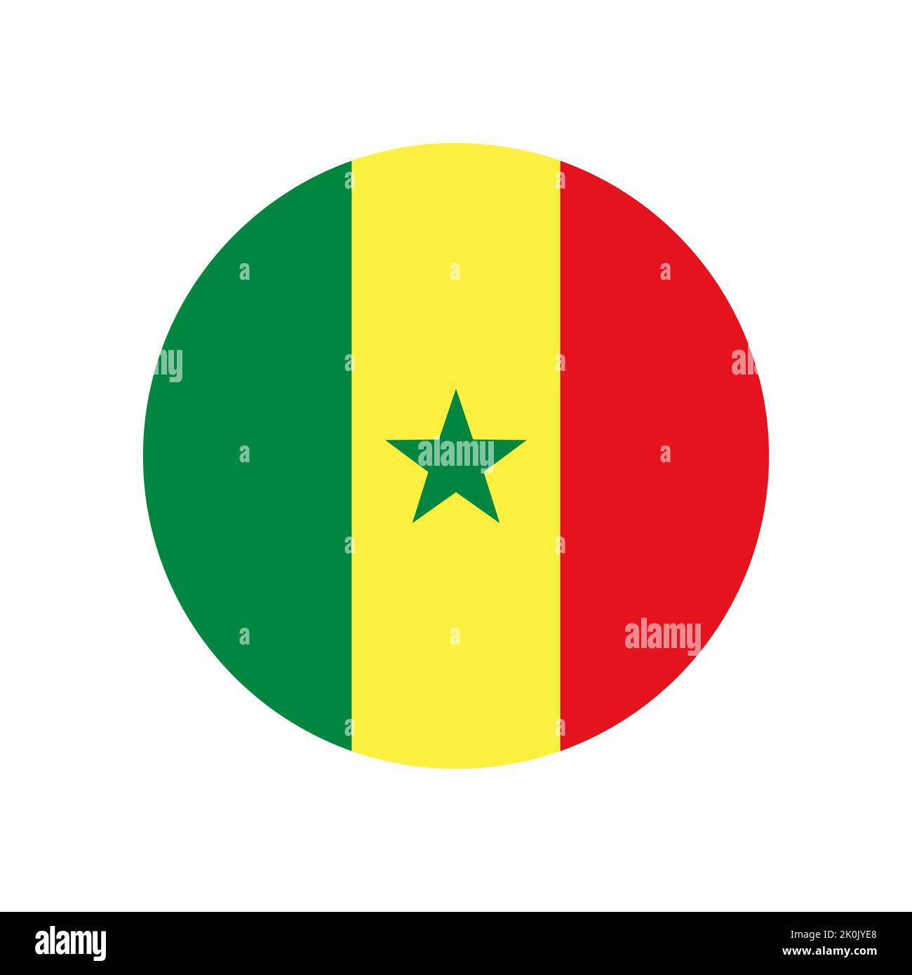 Senegal vector flag circle on white background Stock Vector