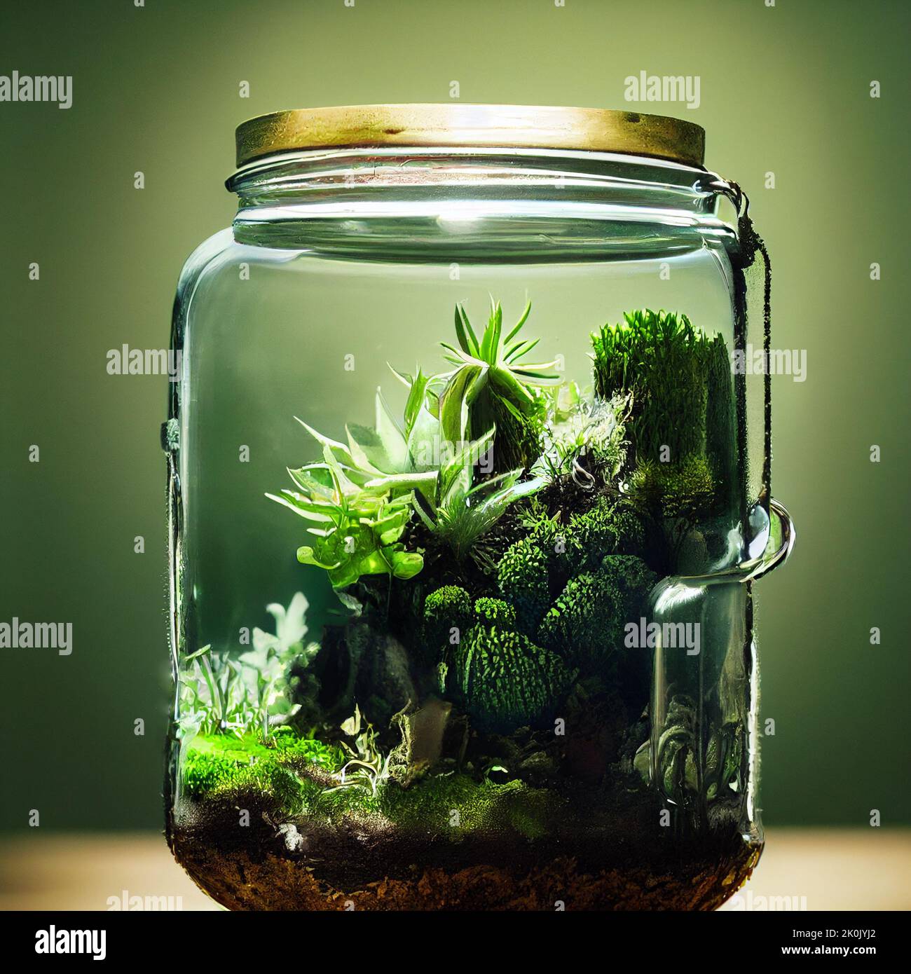 A terrarium in a glass jar Stock Photo Alamy