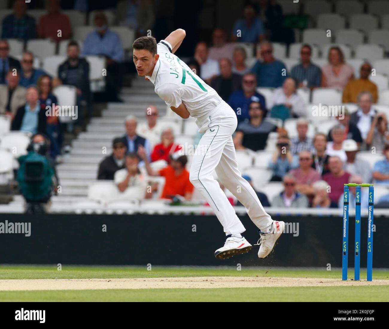 London, United Kingdom - 11.09.2022 : Marco Jansen of South Africa  during 3rd Test Match Series (Day 4 of 5 ) match between England against South Afr Stock Photo