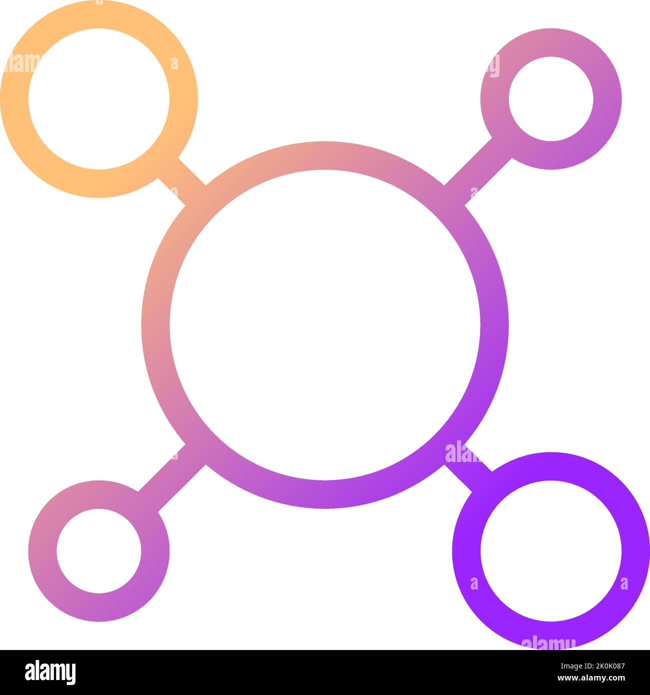 Structure of molecules pixel perfect gradient linear ui icon Stock Vector